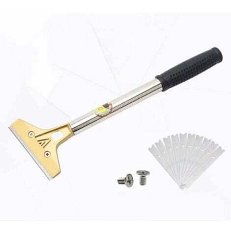 Grattoir pour Plaque avec 10 Lames Métalliques, Heavy Duty Scraper, Universel Grattoirs pour Vitre, Vitrocéramique, Plaque à Induction, Voiture, Miroir, Autocollant, Nettoyage (avec vis) (1/5)