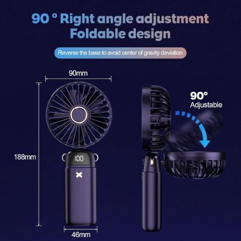 Ventilateur Portable - Mini Ventilateur Turbo Portable - 4000 MAh Vitesse Reglable 1 100 Adapte Aux Voyages Et A Exterieur Beige 96546556