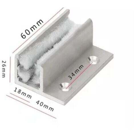 2pcs Guide Porte Coulissante en Verre Guide de Sol Rouleau de Sol Guide de Guidage Rouleau Système de Porte Coulissante Accessoires, Guide de sol pour porte coulissante Réglable pour Porte et (1/3)