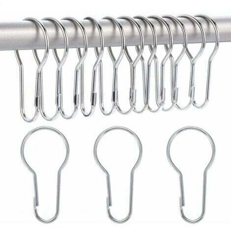 Lot de 40 anneaux de rideau de douche crochets de suspension pour le tri et l'organisation