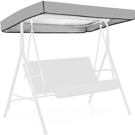 Balançoire 3 places, imperméable, polyester argenté, style décontracté et contemporain, 191 x 120 x 23 cm (1/5)