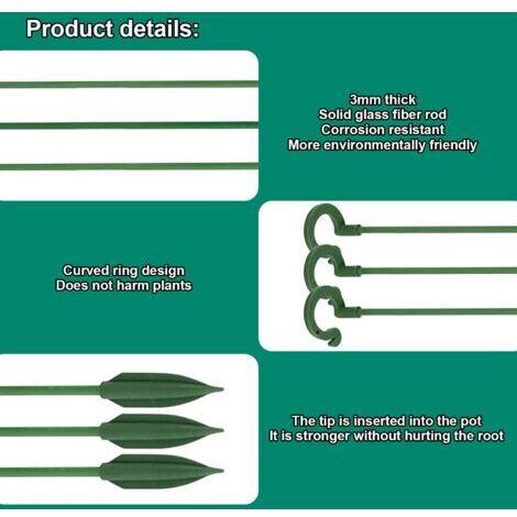 90PCS Tuteurs Plantes Intérieur Extérieur - Supports Orchidées Tomates Avec Mousquetons Et Tubes Extension
