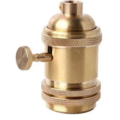 Vintage Support pour AmpouleE26 E27 Douille Culot de Lampe Avec Interrupteur en Cuivre Laiton Couleur Cuivre（dorée）