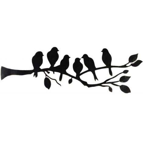 Tenture murale en métal oiseau décoration murale feuilles et oiseaux sculpture en métal silhouette d'oiseau tenture murale