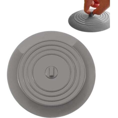Bouchon de Vidange(Gris), Silicone Baignoire Bouchon, Bouchon Evier de Cuisine, pour Les Cuisines, Salles de Bains et Blanchisseries, pour Éviter Les Fuites