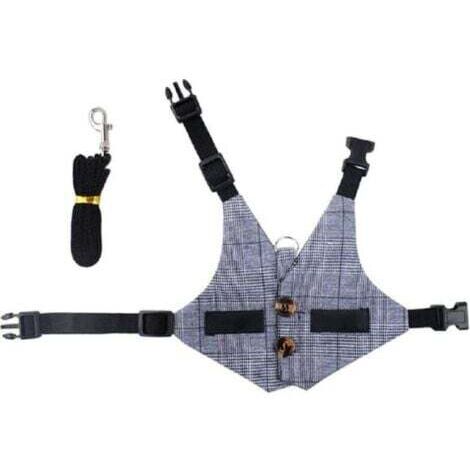Harnais de vêtements pour lapin-M, ensemble harnais et ceinture avec boutons décoratifs, adapté aux petits animaux (1/5)