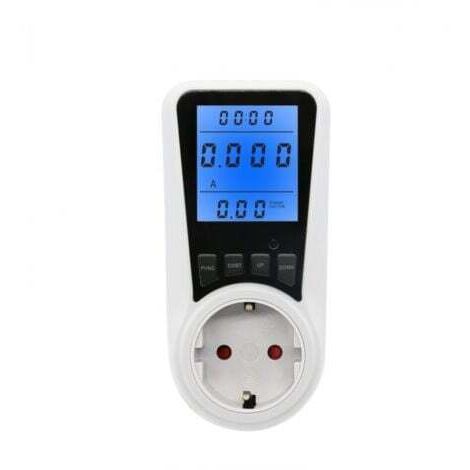Prise de wattmètre de compteur d'énergie blanche, prise de compteur d'énergie à 7 modes, écran LCD, max 3680 W (1/5)