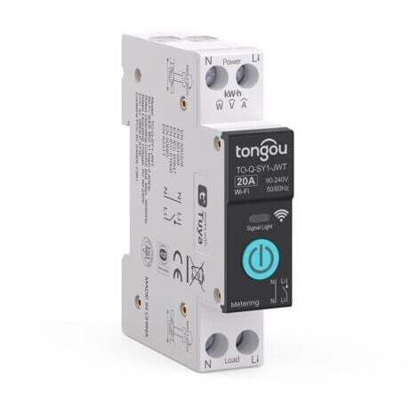 Commutateur WIFI Intelligent Disjoncteurs Domestiques Téléphone Portable Télécommande 3 Modes de Synchronisation pour Appareils électroménagers(20A)
