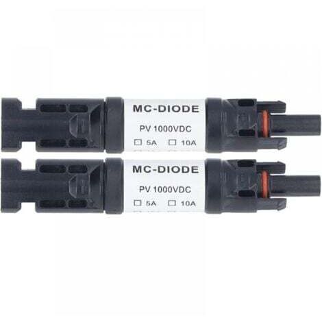 Lot de 2 Pièces de Connecteur PV Solaire 1000 V Diode Anti-retour Intégrée IP68 étanche pour Connexion Panneau Solaire(10A) (1/5)