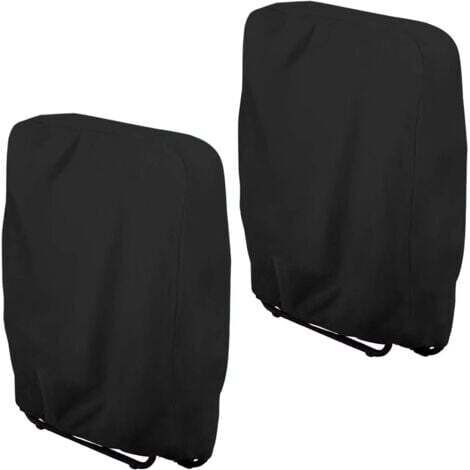 2 Pieces Folding Recliner Protective Cover (Black, 94x34x110cm), Garden Folding Chair Windscreen, Garden Recliner Cover (1/5)