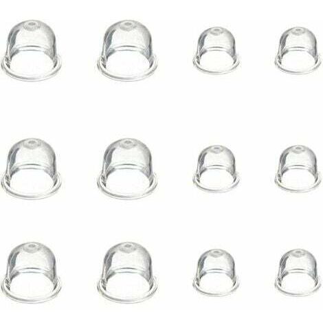 Pompe à ampoule d'amorçage blanche, tasse d'huile de carburateur transparente de 19 mm et 22 mm pour tondeuse, machine à haie, scie à essence, ampoule d'amorçage de carburant de ventilateur 12 pièces (1/5)