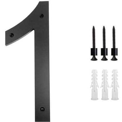 Plaque D'Adresse Personnalisée Moderne - Acrylique Noir Brillant 20x13cm - Pour Porte Ou Mur