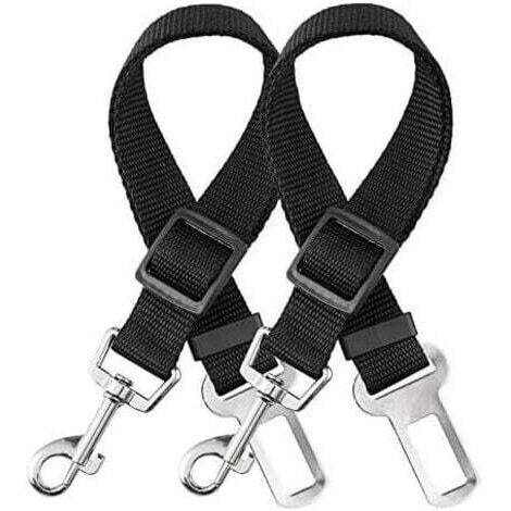 2 Pièces Harnais Voiture Chien Voiture Universel, Ceinture de Sécurité Chien Indéchirable Durable Réglable 33-60cm pour Tous Les Chiens et Chats, Nylon Noir