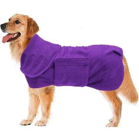 Peignoir pour animaux de compagnie en microfibre à séchage rapide (violet M) peignoir pour animaux de compagnie automne et hiver chaud super absorbant