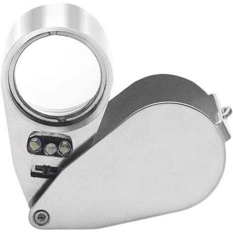 40X Loupe Bijoutier Loupe de Poche Pliable Loupe Éclairante avec Lumière LED et UV Lampe, convient pour lecture étude journal (1/5)