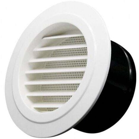 Aérateur 75mm, sortie d'échappement système climatisation centrale avec grille de protection - ABS (ø75mm) (1/5)