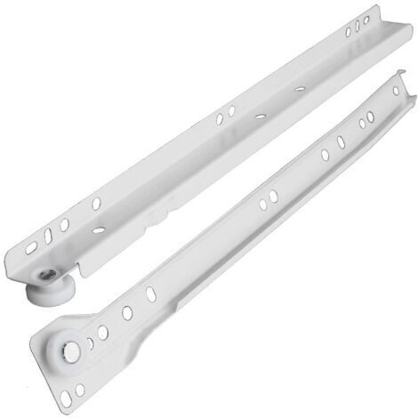 (1 Paires,25cm) Coulisse Tiroir-Glissiere Pour Tiroir-Tiroir Coulissant Cuisine-Glissières Pour Tiroirs-Rail Coulissant-Acier Blanc Coulisse à Sortie Partielle