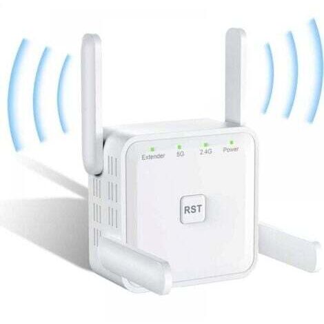 Puissant répéteur WiFi 1200Mbps Range Extender double bande 5 GHz et 2,4 GHz, compatible avec AP/routeur/pont (1/5)
