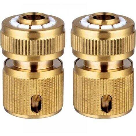 2 Pièce Raccords Rapide Tuyau d'arrosage en Laiton, Rapide Raccord Connecteurs pour Tuyau d’arrosage dans Le Jardin 1/2" Quick Connectors (1/5)