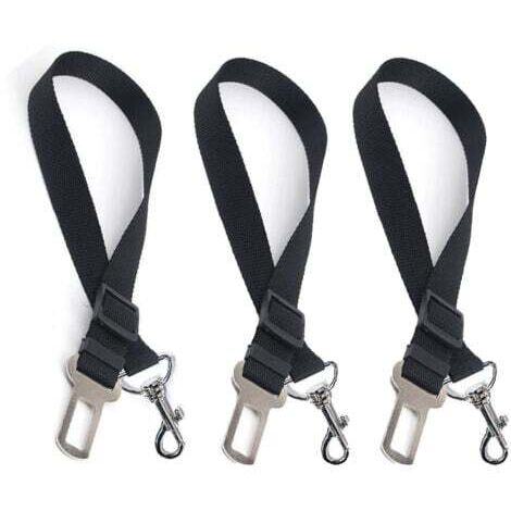 Harnais universels de voiture pour chien, 3 pièces, harnais de voiture Ripstop réglables pour chien (noir) (1/5)