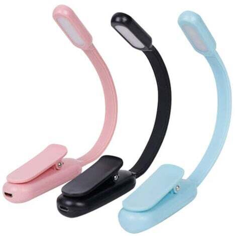 Lot de 3 mini lampes de lecture à LED, lampe de chevet flexible rechargeable par USB, lampe de protection des yeux pliable