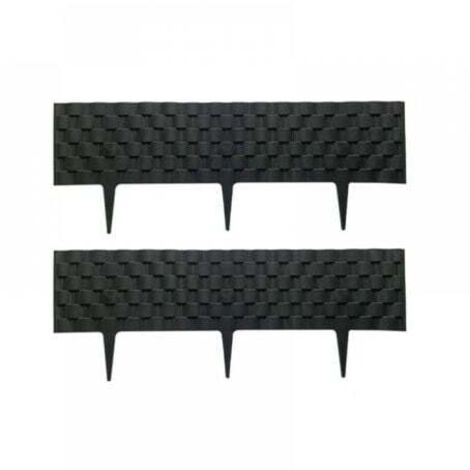 60cm Bordure de Jardin Rebord de Jardin Palisade pelouse Parterre Aspect Rattan Anthracite (1/5)