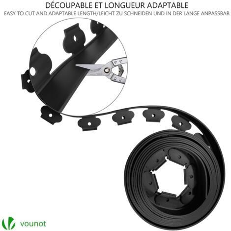 Bordure De Jardin Flexible 10 M - Noir, 4 Cm De Haut - Avec 30 Piquets Inclus - Pour Délimiter Pelouse, Parterres, Allées - 7