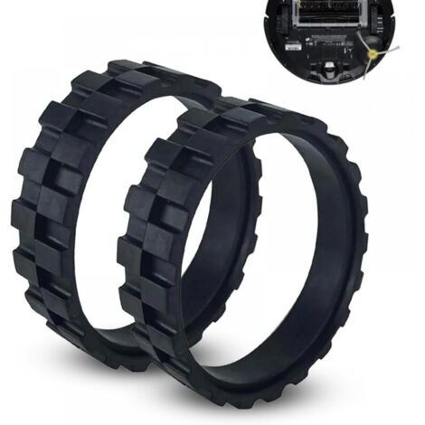 Pneus de remplacement pour roues iRobot Roomba. Compatible avec les séries 500 600 700 800 900 S et i avec caoutchouc antidérapant haute adhérence
