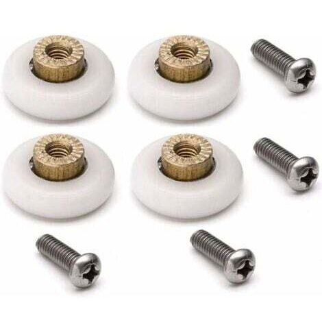Rouleaux de rechange pour porte de douche coulissante, 4 pièces, avec vis M6, diamètre 20 mm