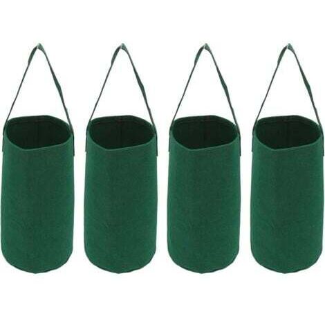 Ensemble de 4 pots de fleurs inversés, sacs de culture de fraises de tomates de jardin suspendus, sacs de culture suspendus (1/5)