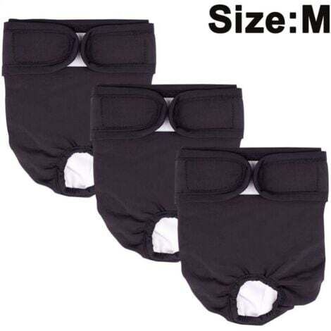 Lot de 3 Couches lavables et réutilisables pour chien, culotte menstruelle pour chien, couches hygiéniques très absorbantes, culotte menstruelle anti-harcèlement pour animaux (1/5)