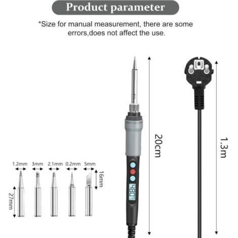 Fer à Souder 90W YEEHONEC - Température Réglable 180-500°C Écran LCD - Kit Avec 5 Pointes