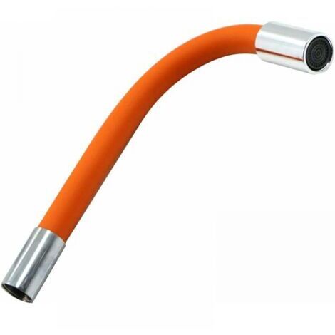 Tube rallonge de robinet universel de 30 cm - Régulateur de pulvérisation flexible - Flexible en silicone flexible et résistant, orange
