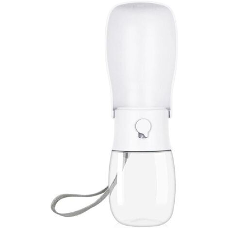 Bouteille d'eau pliable pour chien de 300 ml, bouteille d'eau portable pour chien, convient aux chiens, chats, animaux de compagnie, promenades en plein air, voyages et boissons, blanc (1/3)