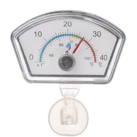 0-40 degrés Celsius Pointeur de thermomètre pour reptiles d'aquarium , ventouse de plongée pour aquarium avec cadran de température, à la mode, pratique et professionnel