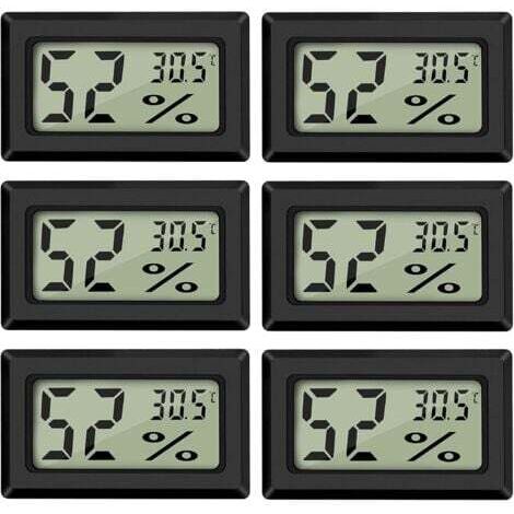(6PCS )Mini Digital LCD Thermomètre Hygromètre Température Humidité -5070℃ 10%99% RH Thermomètre Portable Thermo Hygromètre Indicateur