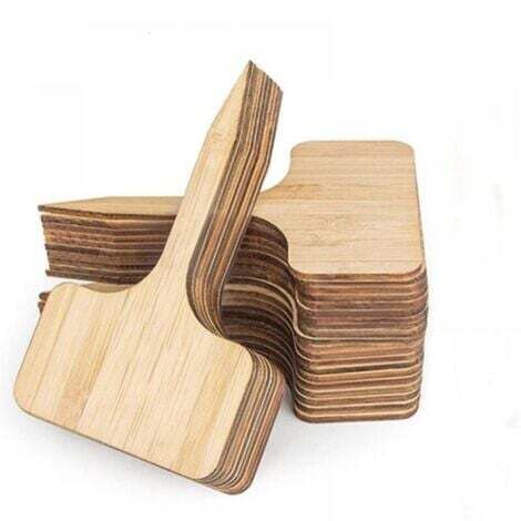 Lot de 50 étiquettes en bambou pour plantes de jardin, 10 x 6 cm, étiquettes durables en forme de T, étiquettes pour potager de jardin, serre, pot de graines, fleurs, herbes