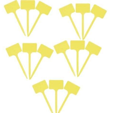 Panneaux de Plantes- Ensemble Pratique de 15 Pièces - Surface d'écriture 55 x 35 mm - Design en T - Matériau Résistant aux Intempéries - Jaune / Panneaux de Plantes / Panneaux d'Herbes (1/5)