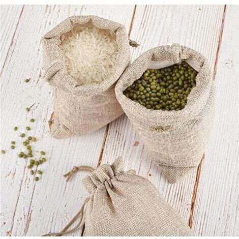 Lot de 25 sacs cadeaux en toile de jute avec cordon de serrage, petits sacs cadeaux de fête de 10,2 x 15,2 cm étiquettes cadeaux et ficelle en Lot de 25 sacs cadeaux en toile de jute avec cordon de serrage, petits sacs cadeaux de fête de 10,2 x 15,2 cm étiquettes cadeaux et ficelle en