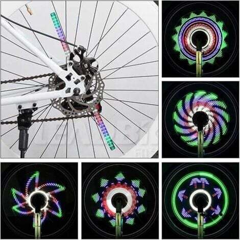 LED Roue de Vélo, 64 LED 30 Images Différentes Lampe Roue Velo Etanche pour DIY Pneu de Vélo au-Dessus de 24 " (1/5)