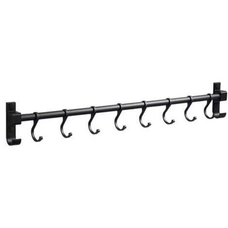 Barre de Cuisine Aluminium Barre Murale 50CM Porte Ustensiles de Cuisine avec 8 Crochets (1/5)
