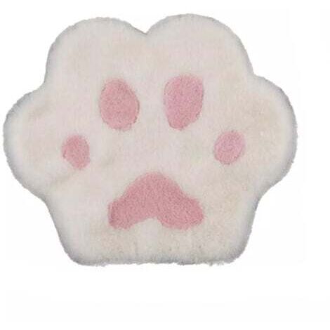 Rose et blanc, coussin de siège de voiture patte de chat, joli coussin de patte de chat en peluche, coussin de siège chaud (1/5)