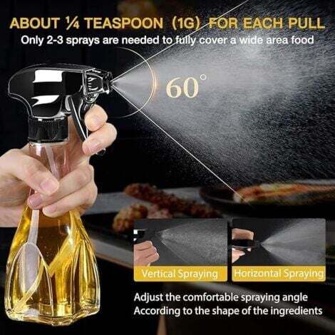 Pulverisateur Huile Cuisine Air Fryer Pulvérisateur D'huile Et Distributeur D'huile En Verre 2 En 1, 470 Ml Pour La Cuisson Des Olives, Friteuse à Air Et Salade, Pour Gadgets De Cuisine Et
