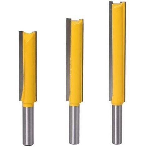 Fraise Defonceuse 8mm, 3 Pièces fraises à Rainurer Droites Mèches Carbide Router Bits à Bois, Mèches de Routeur Droites Outils de Travail du Bois (1/5)