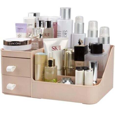 Rangement Maquillage, Organisateur de Cosmétiques avec 2 Tiroirs, Boîte à Bijoux et Support Cosmétique Rangements pour Salle de Bain et Chambre (1/5)