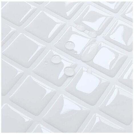 Papier Peint Carrelage Autocollant Petit Plaid blanc 24 x 24 cm Style Mosaïque Sticker Mural Film Décoratif Imperméable pour Carreaux de Mur de Salle de Bains et de Cuisine (1/4)