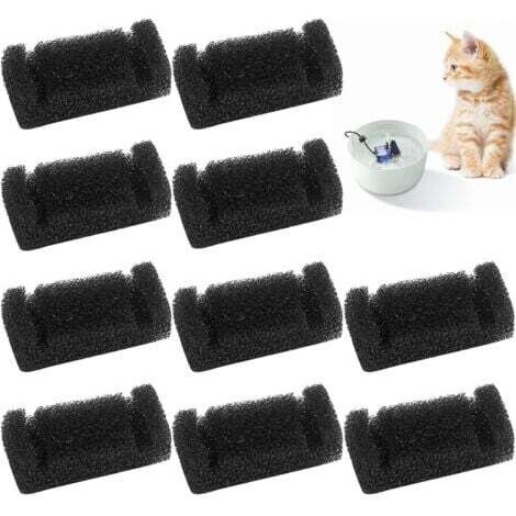 Filtre en mousse pour fontaine à eau pour chat, 12 pièces, filtre éponge de remplacement pour fontaine à eau pour chat, pour distributeur d'eau automatique de 85 oz/2,5 l