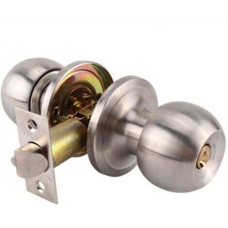 Ensemble de boutons de confidentialité chrome satiné, Serrure de porte au design tulipe pour portes intérieures avec mécanisme de verrouillage Turn (1/5)