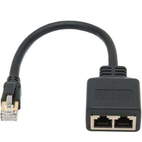 Adaptateur Répartiteur RJ45, Répartiteur D'adaptateur Ethernet 1 à 2 Ports Réseau RJ45, Adaptateur Répartiteur de Câble Réseau CAT8 pour Bureau à Domicile (1/5)