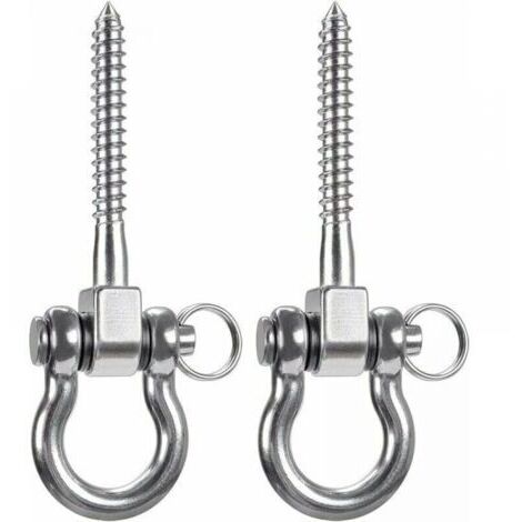 2 PCS 304 Crochets de Plafond Robustes en Acier Inoxydable, Crochets de Balançoire, Crochets avec Vis pour Chaise Suspendue de Yoga en Bois, Sac de Sable, Hamac, Fauteuil